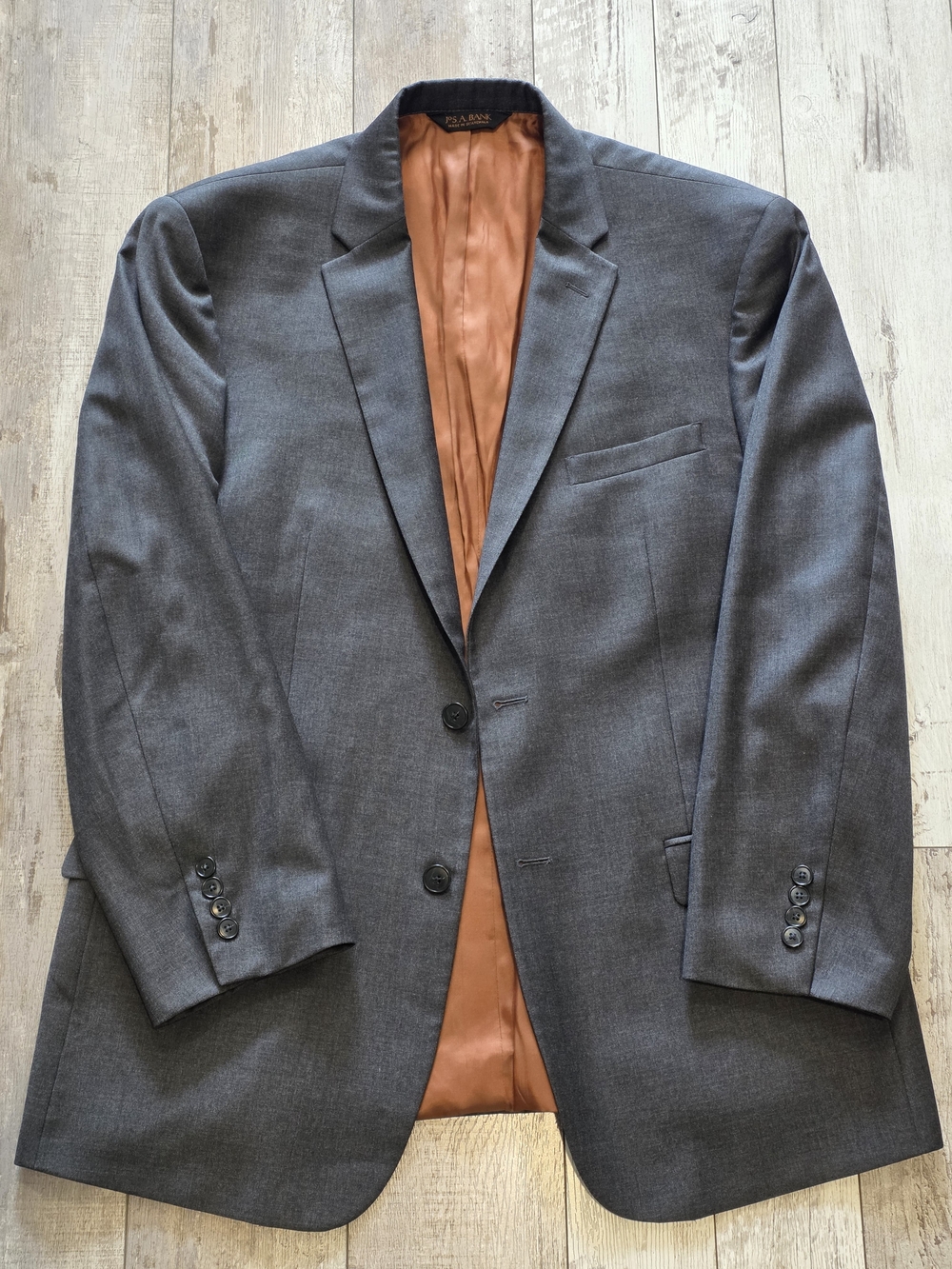 42R Men's Joseph by Jos. A. Bank Gray Blazer 100% Wool Sport Coat Slim Fit
